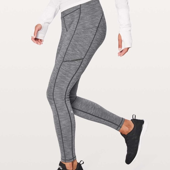 lululemon athletica Pants - Lululemon Speed Up Tight *Full-On Luxtreme Brushed 28" Sz 12 Heathered Deep Coal